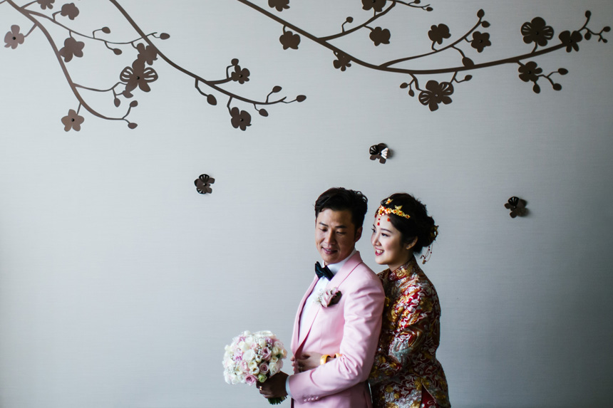 couple in love having wedding photos taken